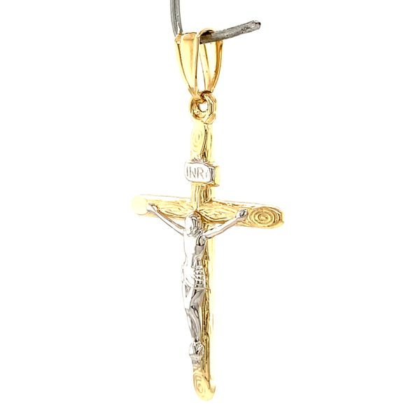 14k Two Tone Crucifix Cross Image 2 Arezzo Jewelers Elmwood Park, IL
