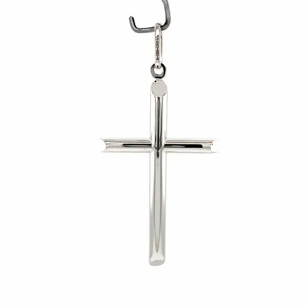 14k White Gold Plain Tube Cross Arezzo Jewelers Elmwood Park, IL