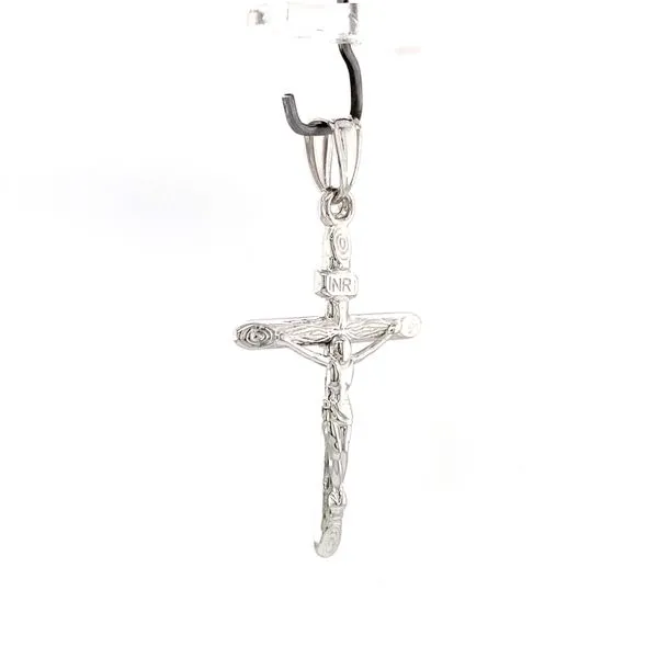 14k White Gold Crucifix Image 2 Arezzo Jewelers Elmwood Park, IL