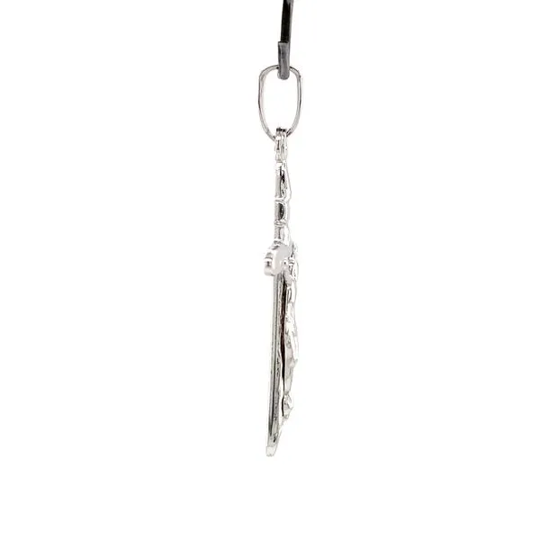 14k White Gold Crucifix Image 3 Arezzo Jewelers Elmwood Park, IL