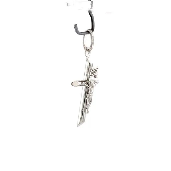 14k White Gold Crucifix Image 2 Arezzo Jewelers Elmwood Park, IL