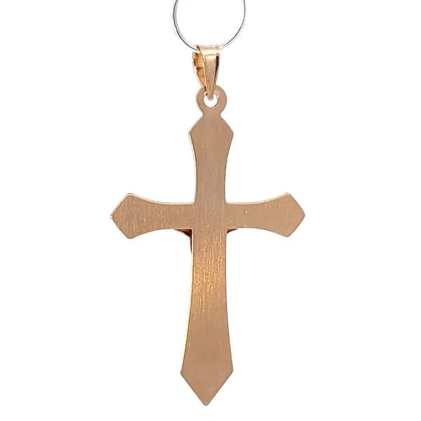 14k Two Tone Sculpted Crucifix Cross INRI Image 2 Arezzo Jewelers Elmwood Park, IL
