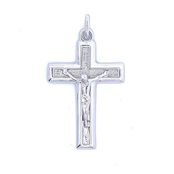 14 Karat White Gold Solid Crucifix Arezzo Jewelers Elmwood Park, IL