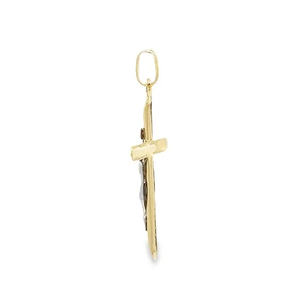 14 Karat Two Tone Hollow Crucifix Image 5 Arezzo Jewelers Elmwood Park, IL