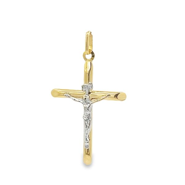 14 Karat Two Tone Hollow Crucifix Arezzo Jewelers Elmwood Park, IL