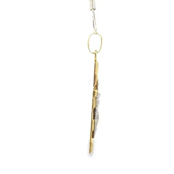 14 Karat Two Tone Solid Crucifix Image 3 Arezzo Jewelers Elmwood Park, IL