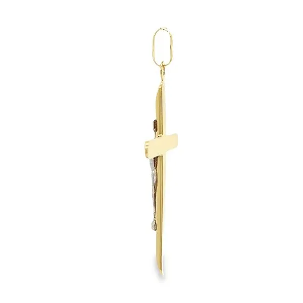 14 Karat Two Tone Solid Crucifix Cross Image 2 Arezzo Jewelers Elmwood Park, IL