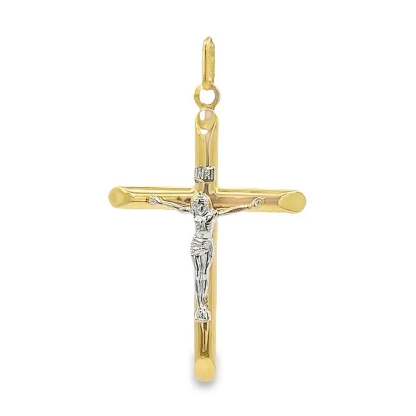 14 Karat Two Tone Solid Crucifix Cross Arezzo Jewelers Elmwood Park, IL
