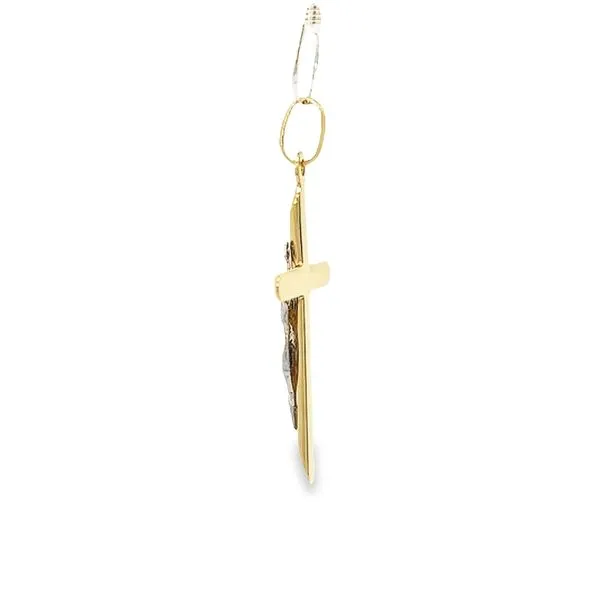 14 Karat Two Tone Solid Crucifix Cross Image 2 Arezzo Jewelers Elmwood Park, IL
