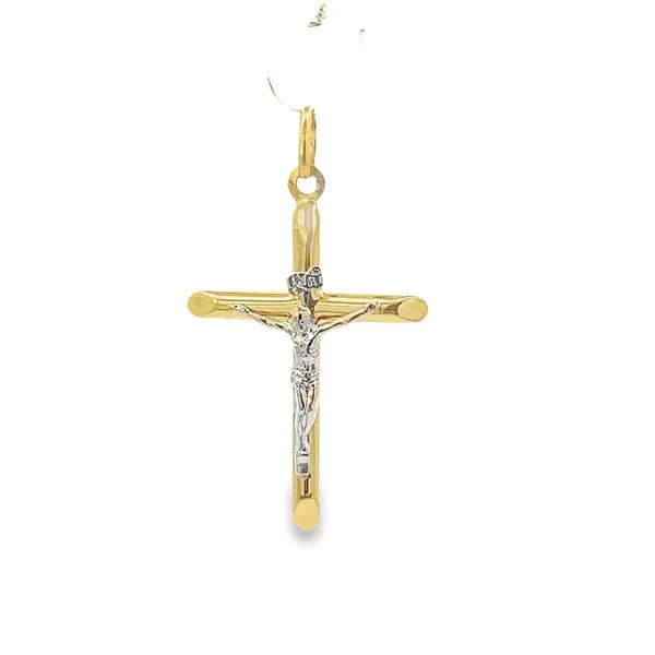 14 Karat Two Tone Solid Crucifix Cross Arezzo Jewelers Elmwood Park, IL