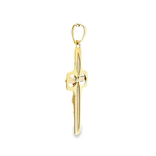 14 Karat Two Tone Solid Crucifix Cross Image 5 Arezzo Jewelers Elmwood Park, IL