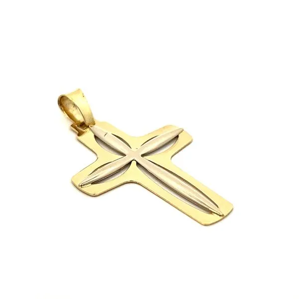 14 Karat Two Tone Solid Fancy Cross Image 2 Arezzo Jewelers Elmwood Park, IL