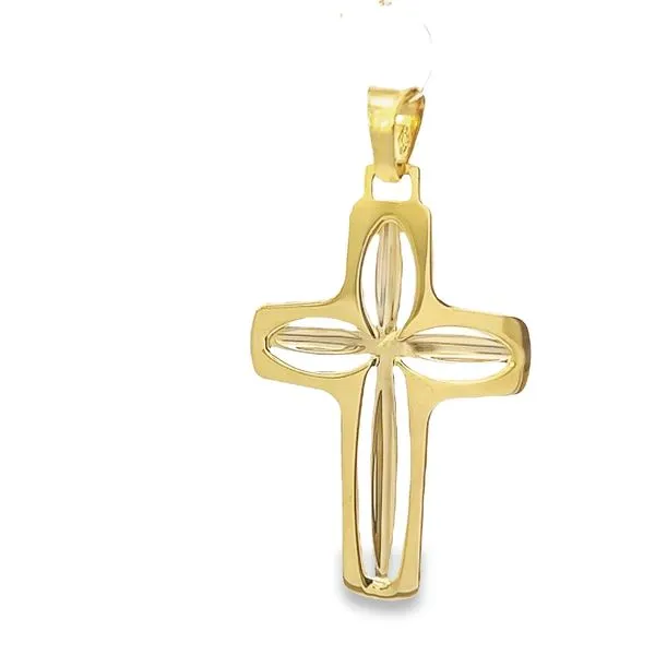 14 Karat Two Tone Solid Fancy Cross Image 3 Arezzo Jewelers Elmwood Park, IL