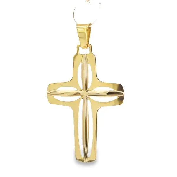 14 Karat Two Tone Solid Fancy Cross similar item image
