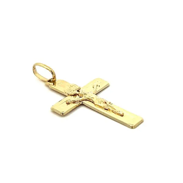 14 Karat Yellow Gold Hollow Crucifix Cross Image 2 Arezzo Jewelers Elmwood Park, IL
