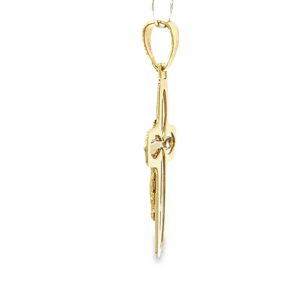 14 Karat Two Tone Solid Crucifix Cross Image 5 Arezzo Jewelers Elmwood Park, IL