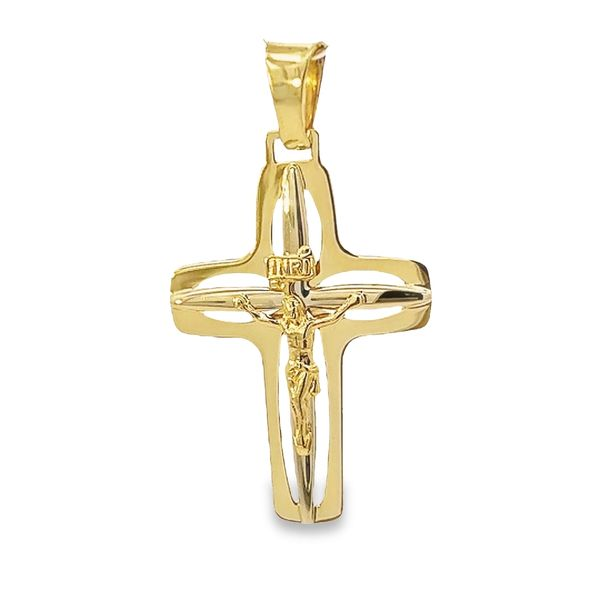 14 Karat Two Tone Solid Crucifix Cross Arezzo Jewelers Elmwood Park, IL