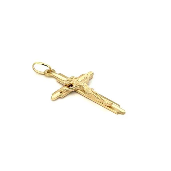 14 Karat Yellow Gold Solid Crucifix Cross Image 2 Arezzo Jewelers Elmwood Park, IL