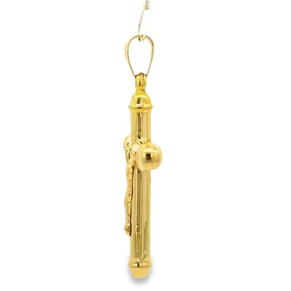 10 Karat Yellow Gold Hollow Crucifix Cross Image 5 Arezzo Jewelers Elmwood Park, IL