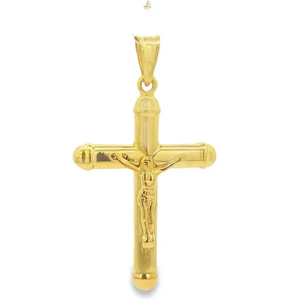 10 Karat Yellow Gold Hollow Crucifix Cross Arezzo Jewelers Elmwood Park, IL