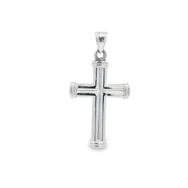 14 Karat White Gold Hollow Crucifix Cross Image 4 Arezzo Jewelers Elmwood Park, IL