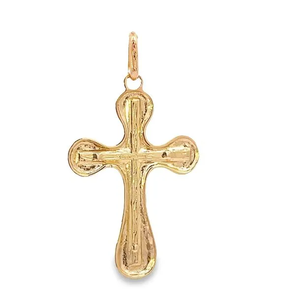 18k Yellow Gold Solid Crucifix Image 3 Arezzo Jewelers Elmwood Park, IL