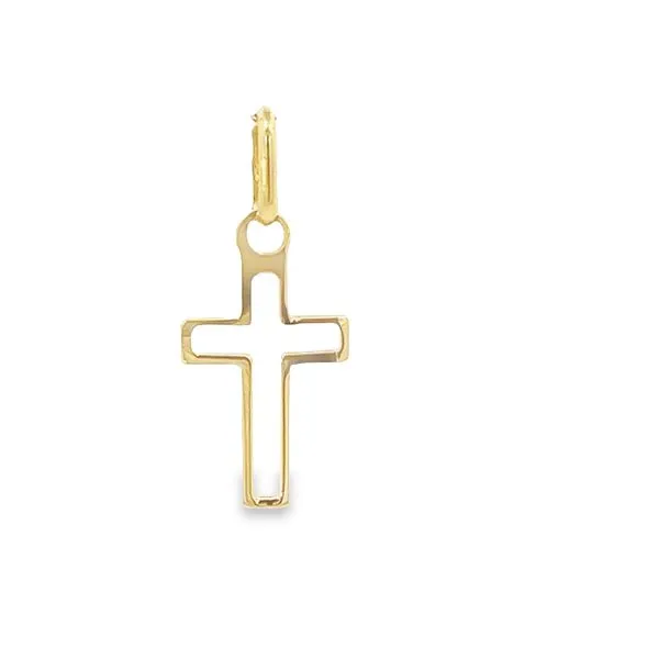 14k Yellow Gold Small Plain Cross Image 2 Arezzo Jewelers Elmwood Park, IL