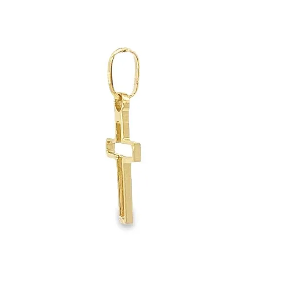 14k Yellow Gold Small Plain Cross Image 3 Arezzo Jewelers Elmwood Park, IL