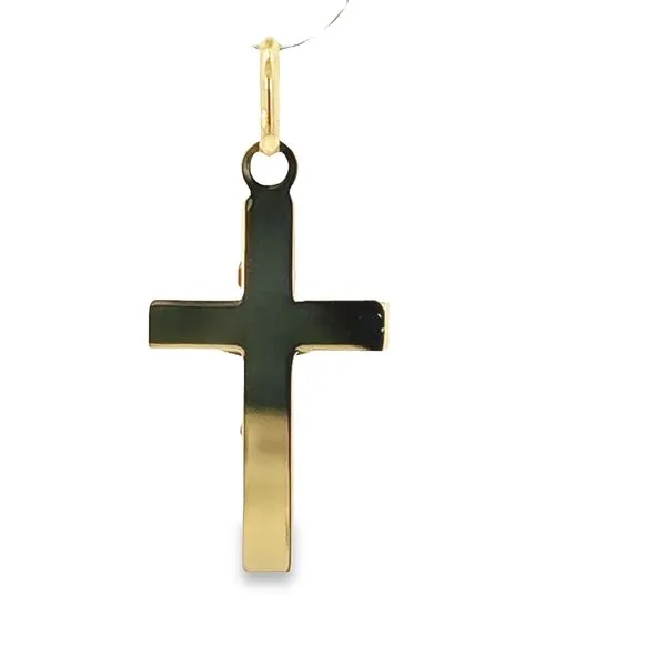 14K Yellow Gold Small Diamond Cut Crucifix Image 4 Arezzo Jewelers Elmwood Park, IL