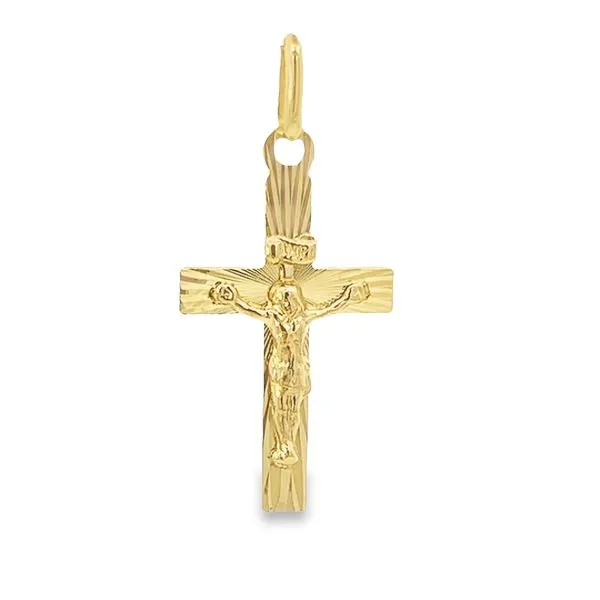 14K Yellow Gold Small Diamond Cut Crucifix Arezzo Jewelers Elmwood Park, IL