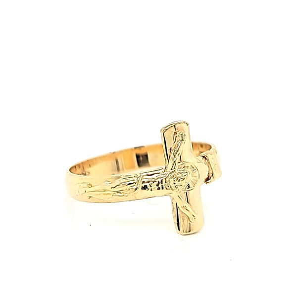 18K Yellow Gold Cross Ring Image 2 Arezzo Jewelers Elmwood Park, IL