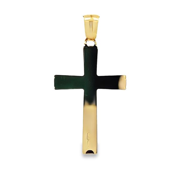 18K Two Tone Hollow Crucifix Cross Image 4 Arezzo Jewelers Elmwood Park, IL