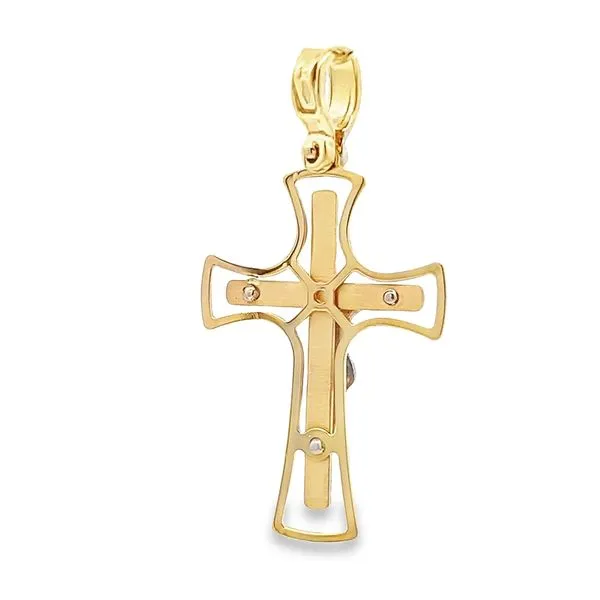 18 Karat Two Tone Crucifix Cross Image 3 Arezzo Jewelers Elmwood Park, IL