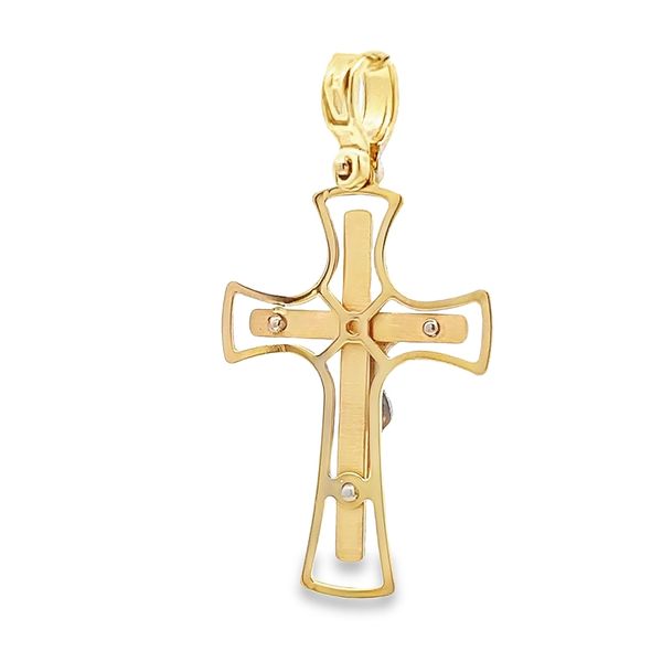 18 Karat Two Tone Crucifix Cross Image 3 Arezzo Jewelers Elmwood Park, IL