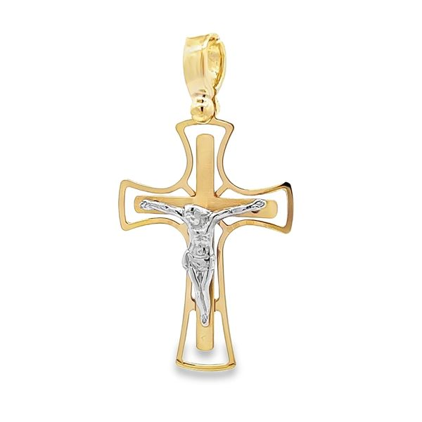 18 Karat Two Tone Crucifix Cross Arezzo Jewelers Elmwood Park, IL