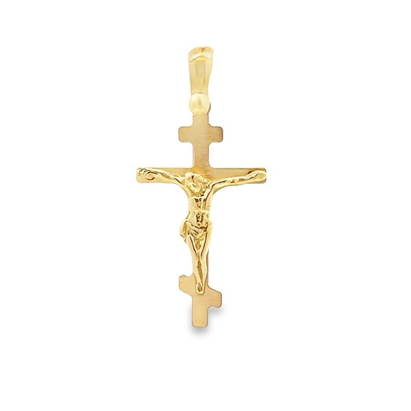 18K Yellow Gold Orthodox Crucifix Cross Arezzo Jewelers Elmwood Park, IL