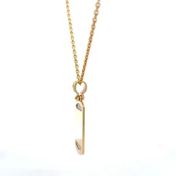 18k Two Tone Gold Dog Tag Cross Pendant Image 5 Arezzo Jewelers Elmwood Park, IL