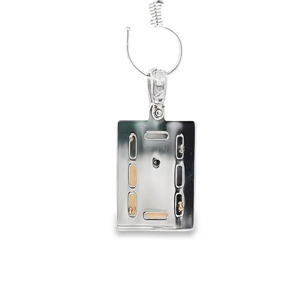 18K Two Tone Gold Dog Tag with Cross Image 4 Arezzo Jewelers Elmwood Park, IL