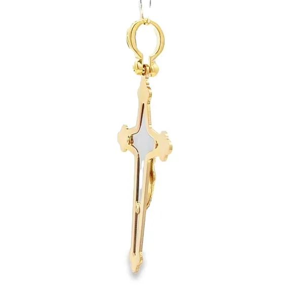 18K Two Tone Gold Crucifix Cross Image 3 Arezzo Jewelers Elmwood Park, IL