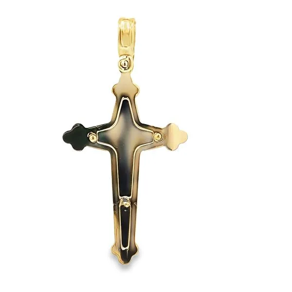 18K Two Tone Gold Crucifix Cross Image 4 Arezzo Jewelers Elmwood Park, IL