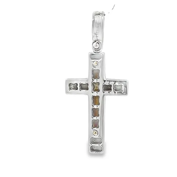 18K Two Tone Plain Solid Cross Image 4 Arezzo Jewelers Elmwood Park, IL