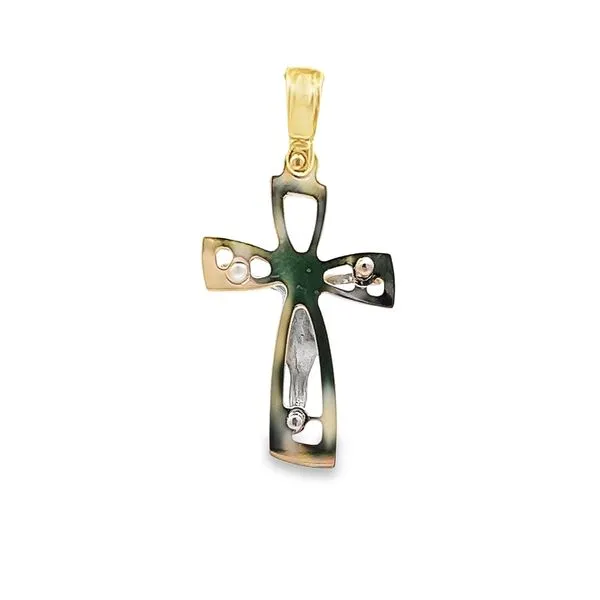 18K Two Tone Gold Crucifix Cross Image 4 Arezzo Jewelers Elmwood Park, IL