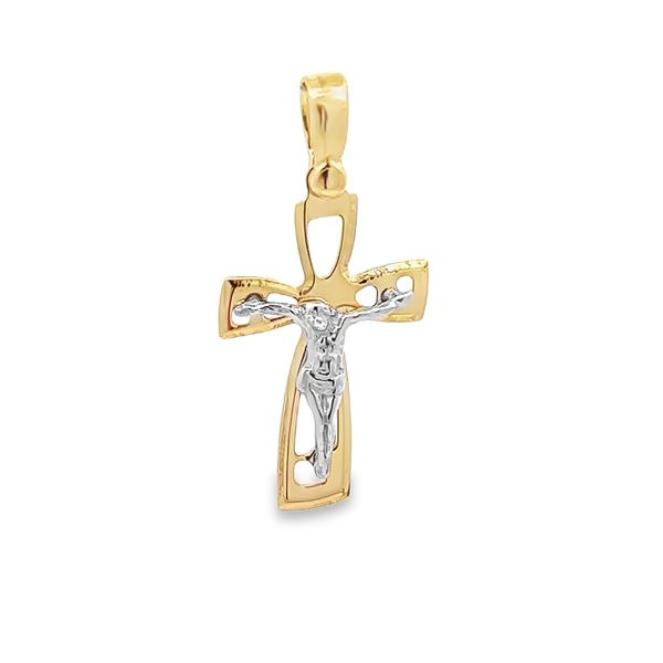 18K Two Tone Gold Crucifix Cross Arezzo Jewelers Elmwood Park, IL
