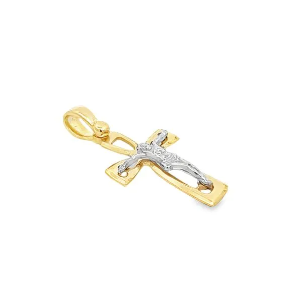 18K Two Tone Gold Crucifix Cross Image 2 Arezzo Jewelers Elmwood Park, IL