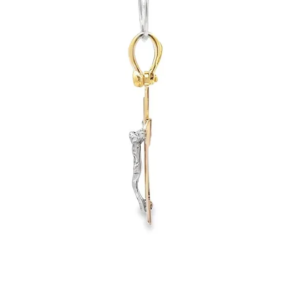 18K Two Tone Gold Crucifix Cross Image 3 Arezzo Jewelers Elmwood Park, IL