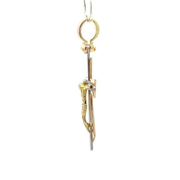 18K Two Tone Gold Crucifix Cross Image 3 Arezzo Jewelers Elmwood, IL