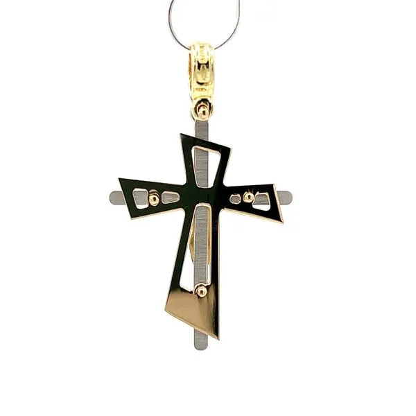 18K Two Tone Gold Crucifix Cross Image 4 Arezzo Jewelers Elmwood, IL