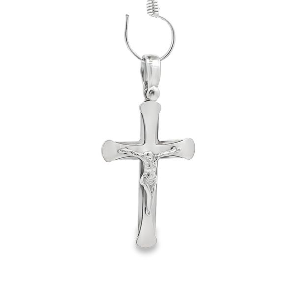 18k White Gold Crucifix Cross Arezzo Jewelers Elmwood Park, IL