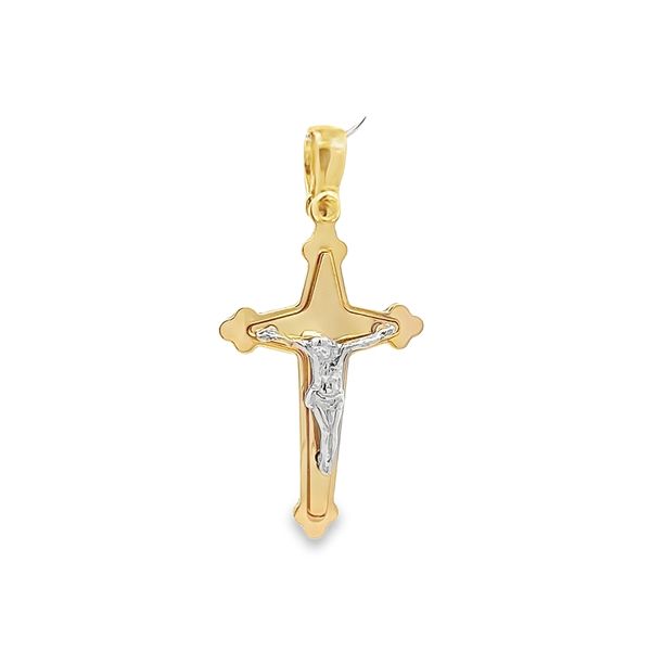 18K Two Tone Gold Crucifix Cross Arezzo Jewelers Elmwood Park, IL