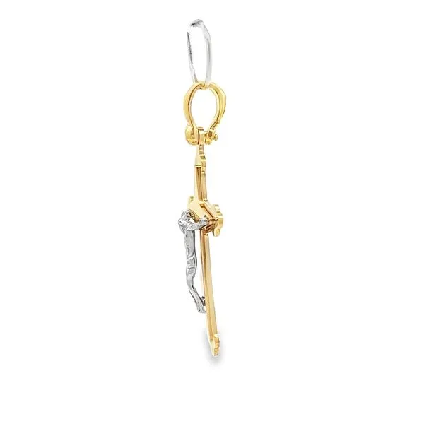 18K Two Tone Gold Crucifix Cross Image 3 Arezzo Jewelers Elmwood Park, IL